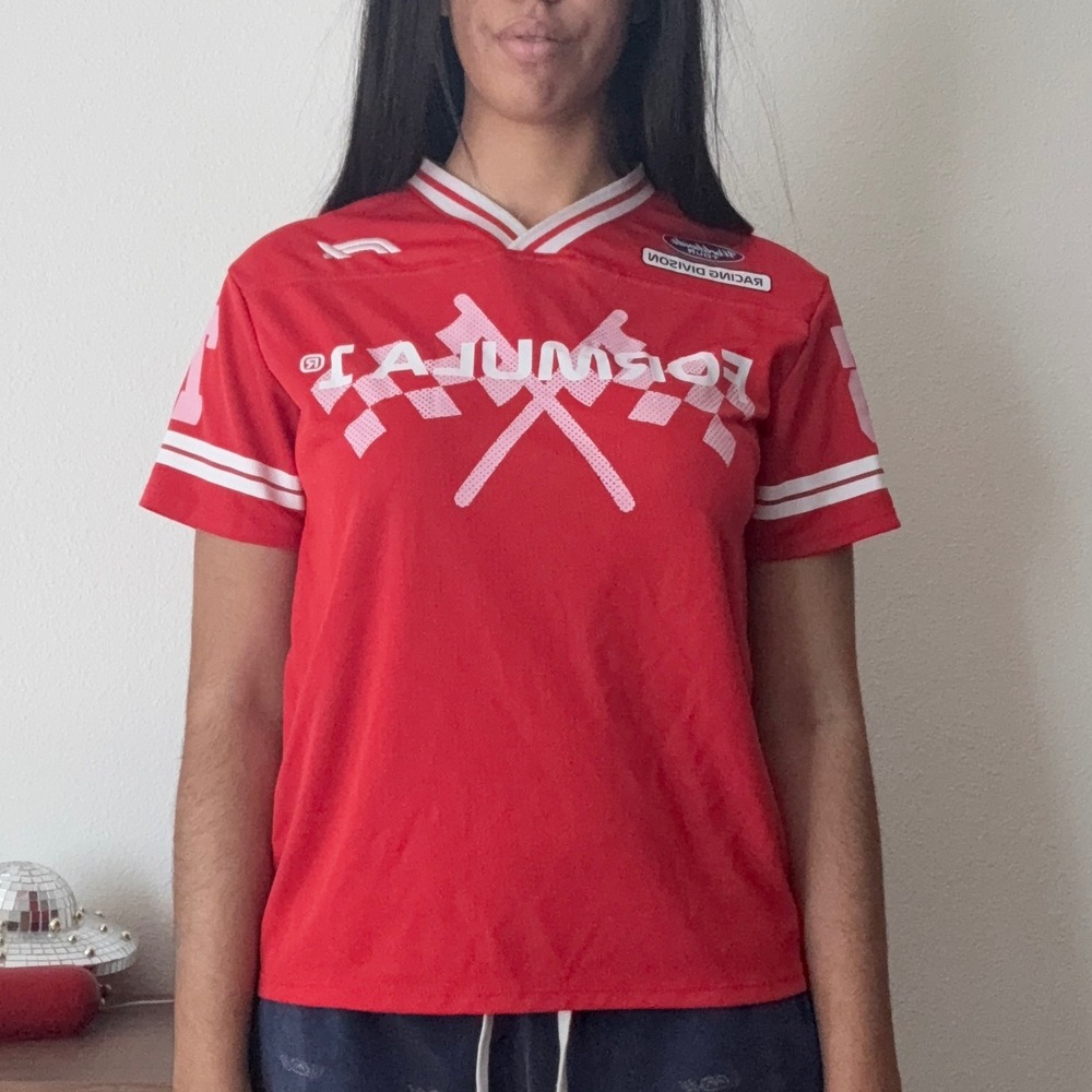 Formula 1 Racing Jersey Red Hybrid Apparel Grand Prix Mesh Shirt Small
